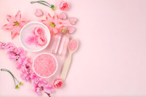 Spa,And,Wellness,Composition,With,Aromatic,Rose,Water,,Salt,,Roses