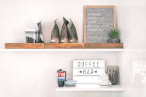 Coffee,Shop,Menu,Sign,On,Wall,Shelves,Hipster,Trendy,Store