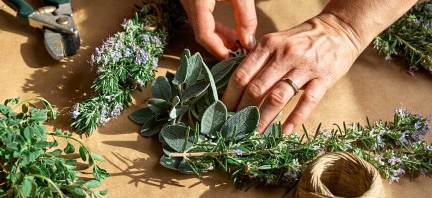 Herbal,Medicine.,Woman's,Hands,Preparing,Sage,And,Others,Eco,Friendly
